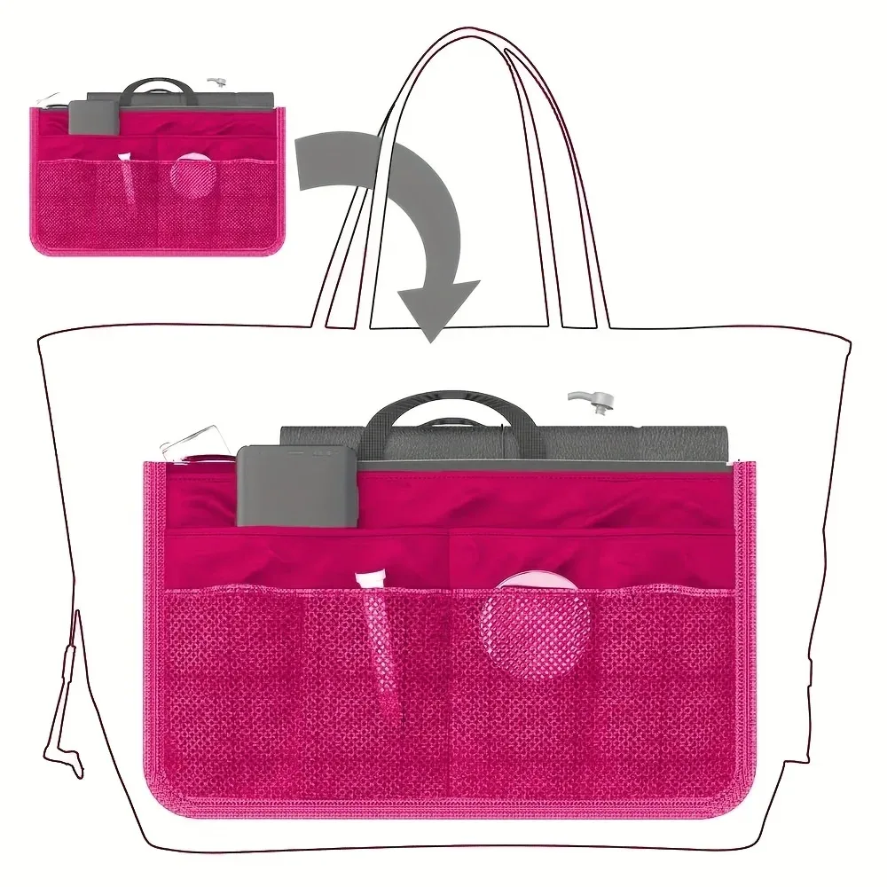 sac de maquillage multifonctionnel de grande capacité, sac de voyage portable à double fermeture éclair, sac de rangement pour articles de toilette, sac pour maman, sac cosmétique multi-poches