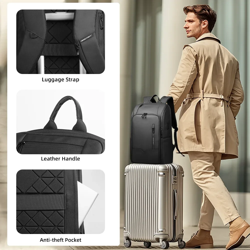 hcankcan-sac à dos étanche pour ordinateur portable pour homme, grande capacité, sacs à dos d'affaires, voyage, randonnée, sac à dos scolaire, 03, sac de travail