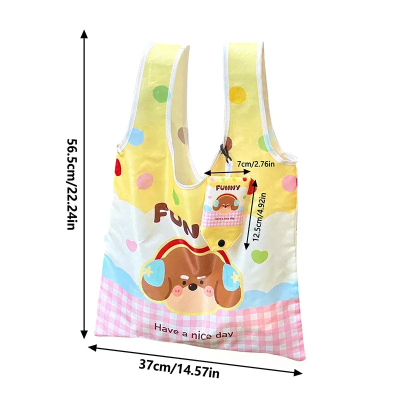 sac à main de dessin animé mignon, sac de courses portable réutilisable, fourre-tout pliable, sacs à bandoulière de grande capacité, cadeau pour filles