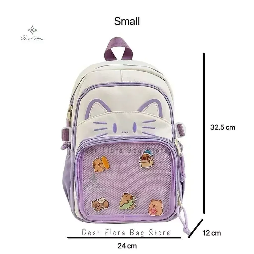 sacs à dos y2k mignons pour filles, grande capacité, décontractés, transparents, à personnaliser, style dessin animé, tendance, pour voyage et école