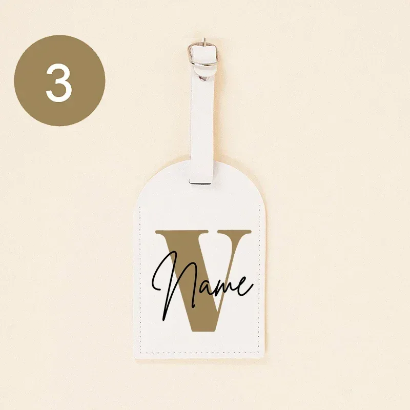 étiquette de bagage monogramme personnalisée en pu, initiale avec nom en cuir pour valise, bagages, sac à main, étiquette de sac de voyage, meilleurs cadeaux
