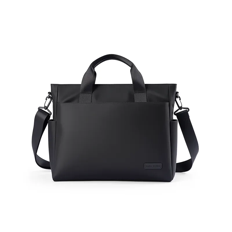 sac fourre-tout pour ordinateur portable mark ryden "smooth brief" résistant à l'eau en oxford avec deux poches latérales, sac à main professionnel avec sangle amovible