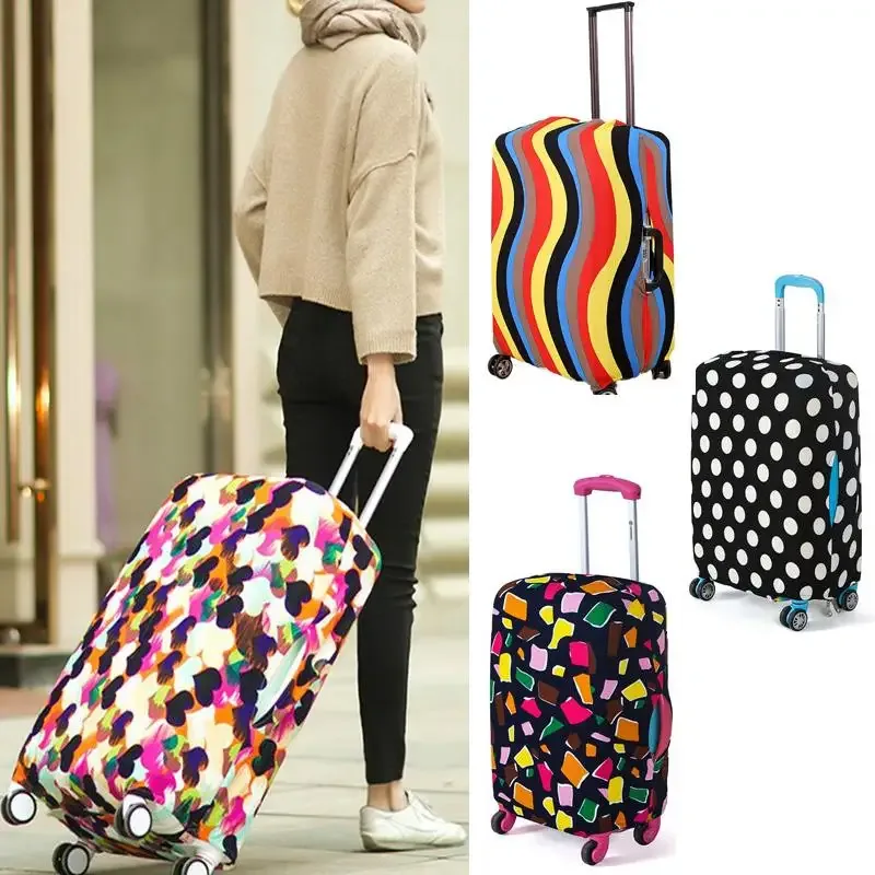 housse de protection pour bagages, imprimé multicolore, pour botte de bagage de 18 à 28 pouces, prévention des rayures, accessoire de voyage