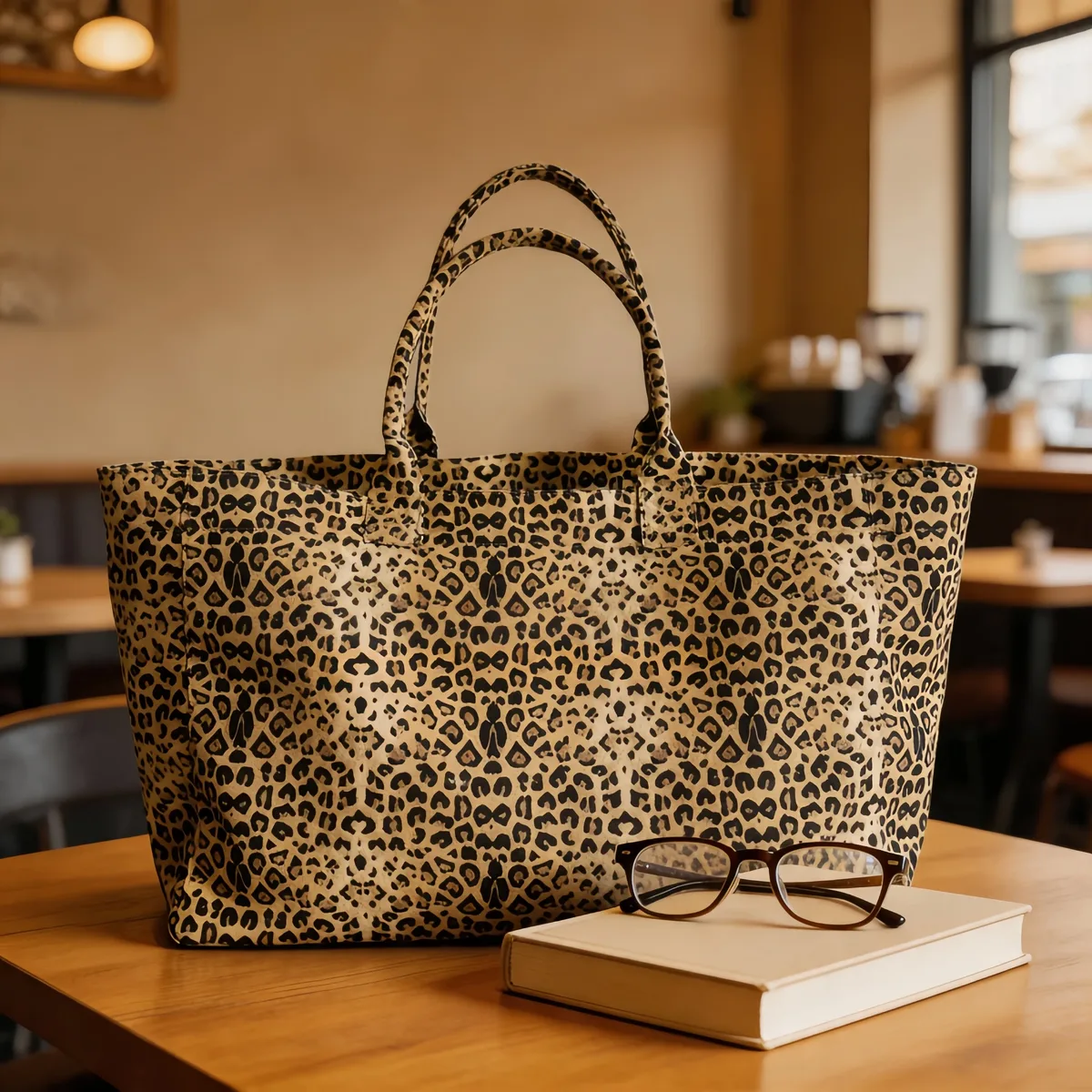 sac en toile brodé à imprimé léopard, sac de shopping décontracté pour hommes et femmes, sac fourre-tout, nouveau sac de shopping