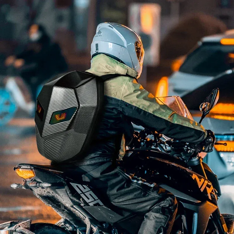 led randonnée sac à dos pour hommes coque rigide led moto cyclisme casque sac à dos femme voyage d'affaires étanche sac à dos pour ordinateur portable