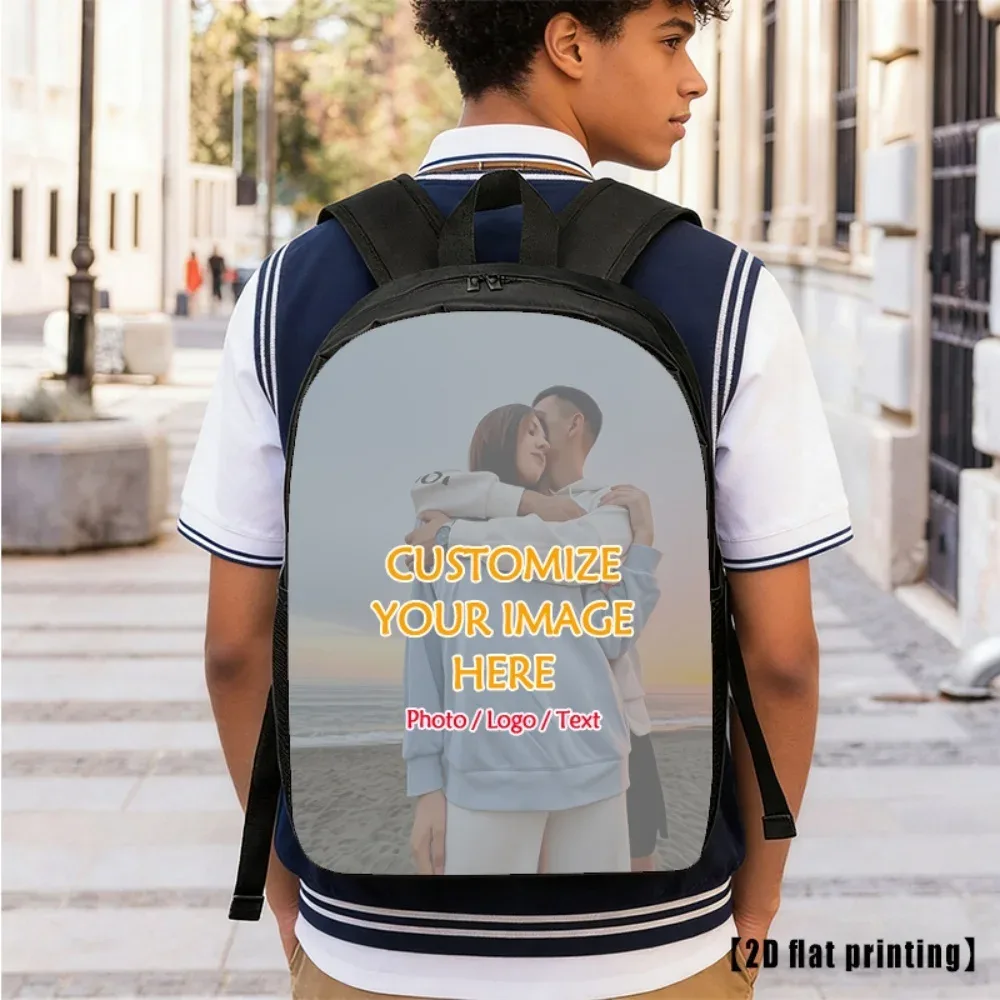 sac à dos personnalisé avec impression photo, léger, imprimé en 2d, sac à dos pour ordinateur portable, sac à livres d'école, sac de voyage, cadeau pour hommes, femmes et enfants