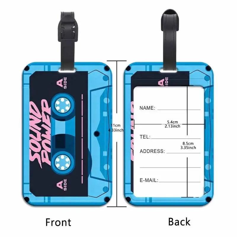 étiquette de bagage en plastique au design vintage, anti-perte, porte-identifiant pour valise, pour une identification facile en voyage