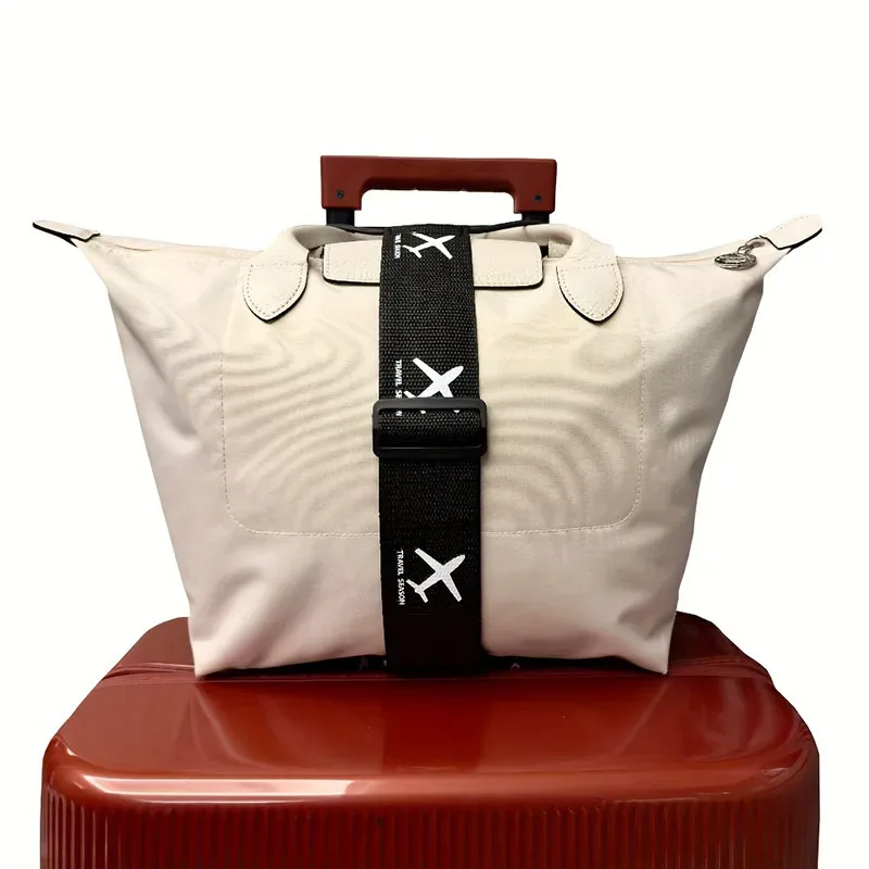 sangle de fixation résistante à l'usure, corde élastique pour bagages, ceinture de fixation imprimée motif avion, ceinture de fixation pour valise