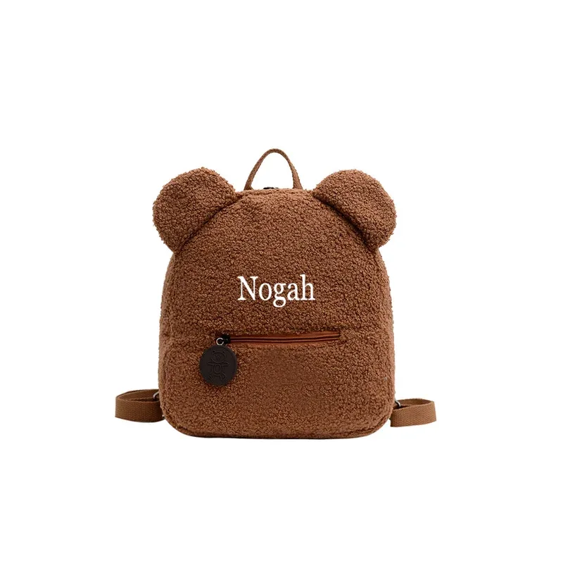 sac à dos ours en peluche personnalisé avec nom brodé, sac à dos d'école pour enfants, cadeaux de fête pour enfants, sacs d'anniversaire avec nom personnalisé