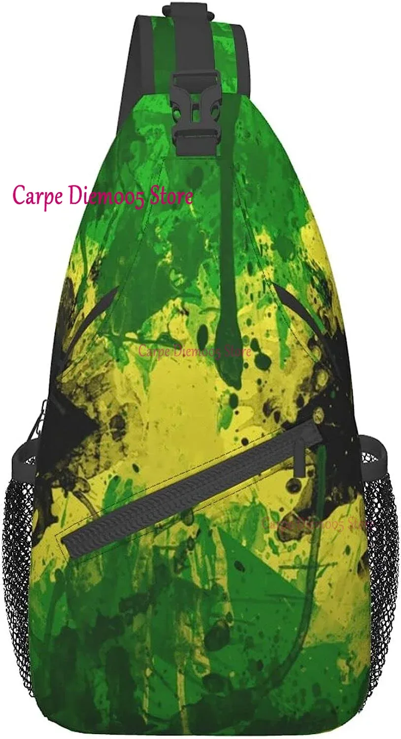 sac à dos à bandoulière drapeau de la jamaïque pour hommes et femmes, sac de sport durable pour le cyclisme, les voyages, la randonnée, le jour