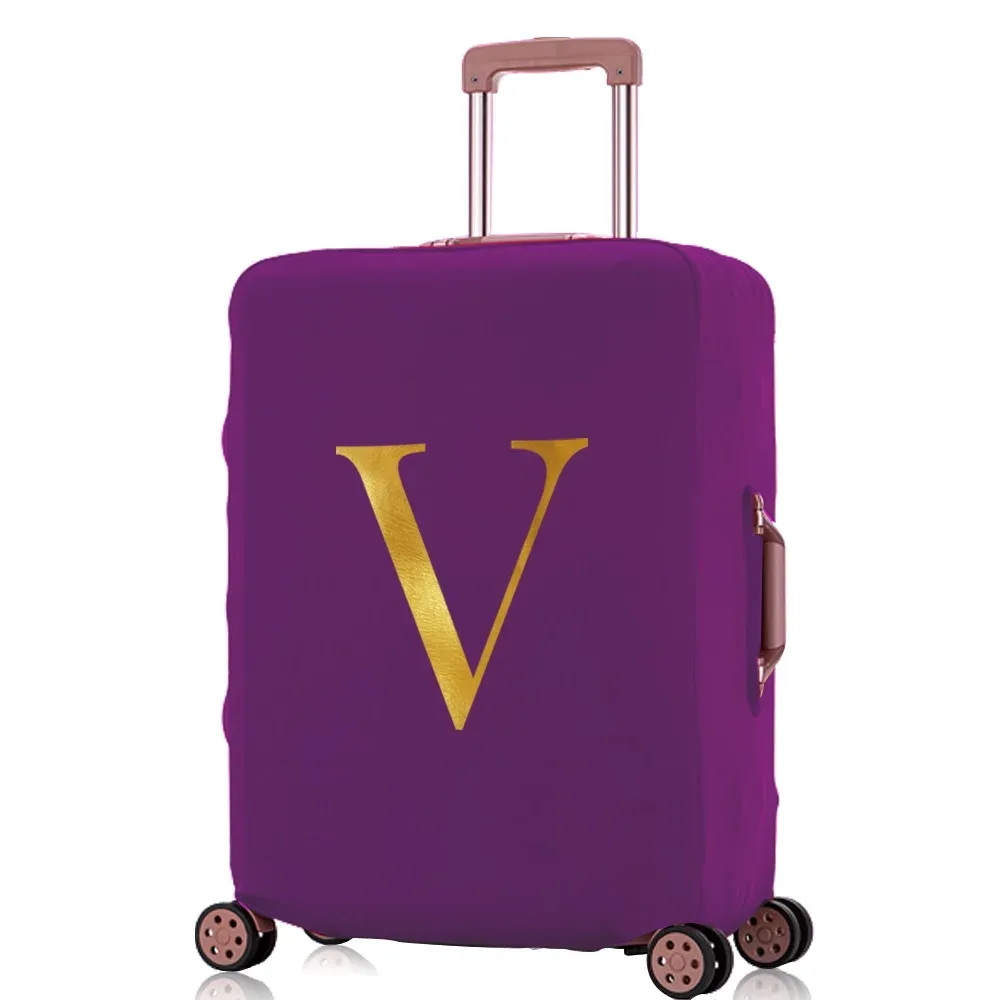 juste anti-poussière pour valise de voyage, housse de protection pour bagages, valise à roulettes de 18 à 28 pouces, série initiales imprimées, accessoires de voyage