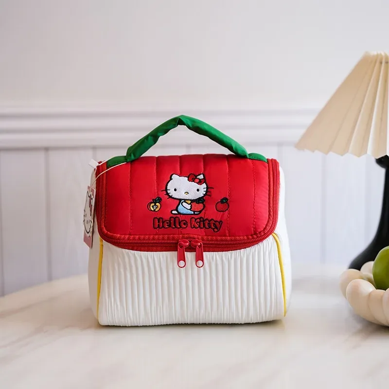 véritable trousse de maquillage hello kitty, adorable sac de rangement 3d en forme de maisonnette, grande capacité, sac à main de voyage.