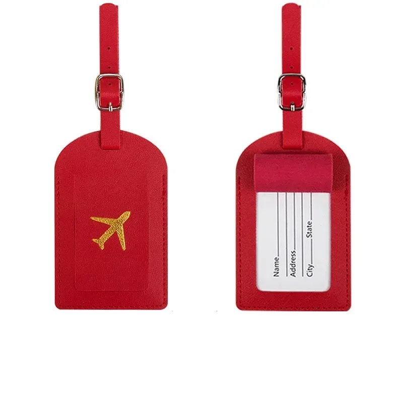 étiquette de bagage femmes hommes en cuir pu valises de voyage étiquette d'identification bagages sac d'embarquement étiquettes nom id adresse support accessoires
