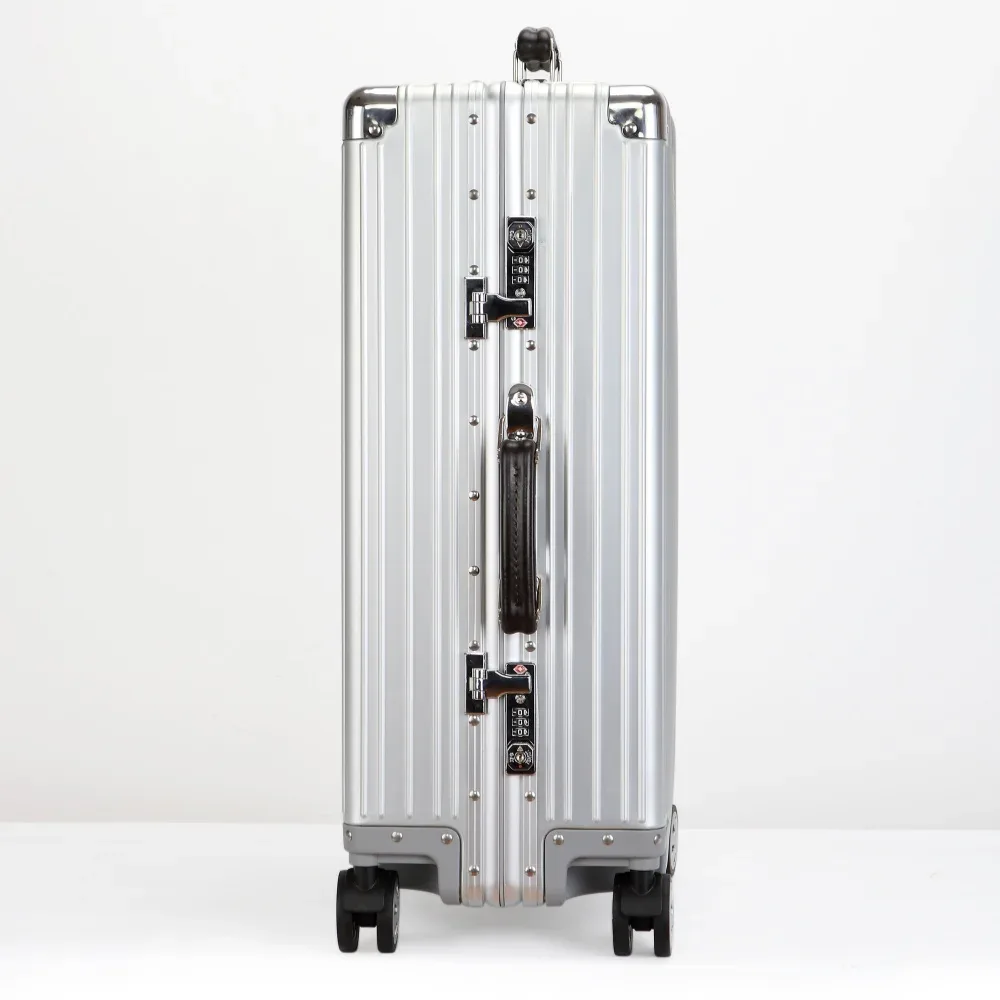 valise de voyage en alliage d'aluminium-magnésium de haute qualité, bagage à roulettes 20/24/26/29'', valise rétro à roulettes, bagage à main pour l'embarquement