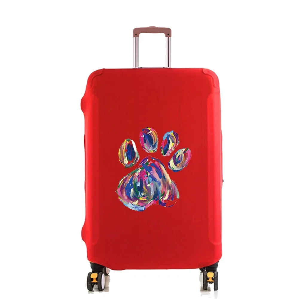 housse de protection pour valise avec empreintes de pieds colorées, couverture anti-poussière élastique plus épaisse pour valise à roulettes de 18 à 32 pouces, accessoires de voyage