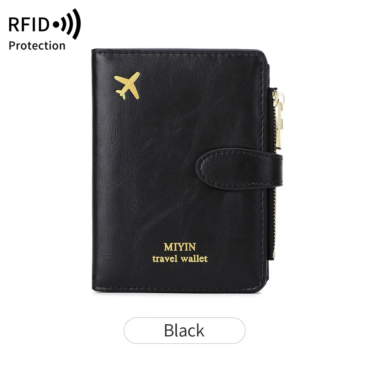 porte-passeport à motif avion, multifonctionnel, pour carte d'identité, carte bancaire, rfid, avec clip, en cuir pu, accessoires de voyage