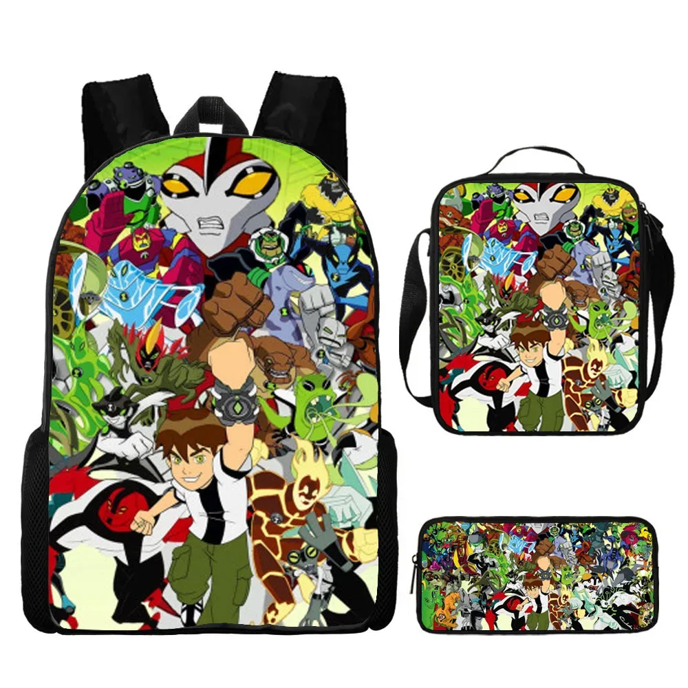 sac à dos hacker pour adolescents ben 10, sac à dos pour étudiants, sac à dos de dessin animé, sac à bandoulière pour stylos