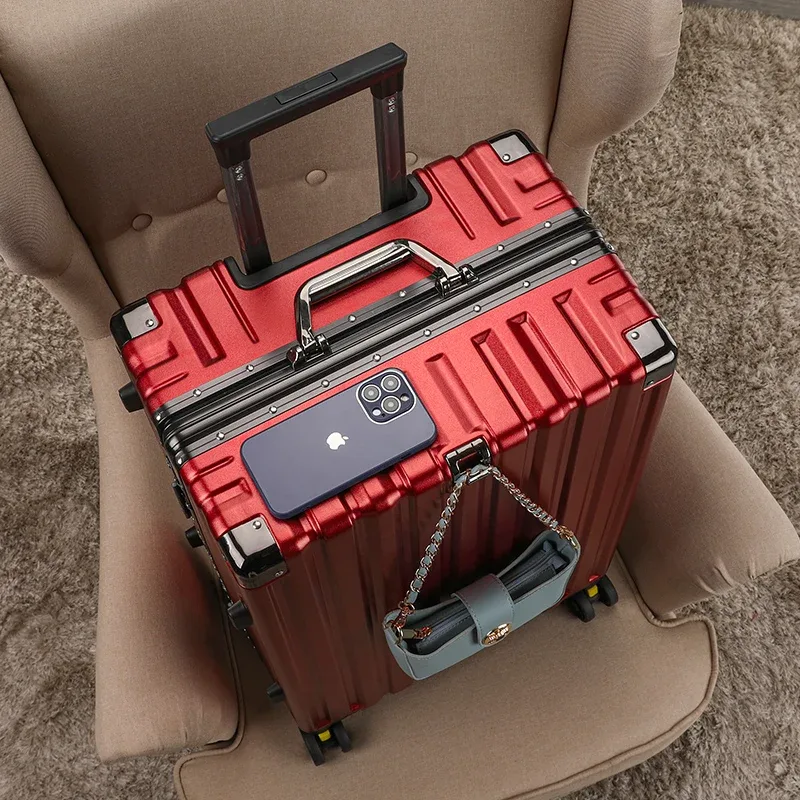 valise rigide à roulettes tendance, grande capacité, silencieuse, pour hommes et femmes, bagage de luxe à emporter à bord.