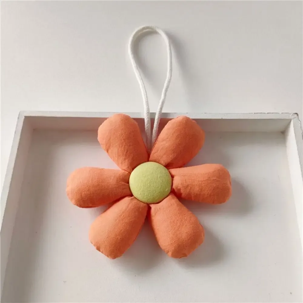 pendentif de sac en tissu floral, breloque de sac, accessoire assorti, décoration de sac à dos, style coréen, motif floral rembourré, pour fille