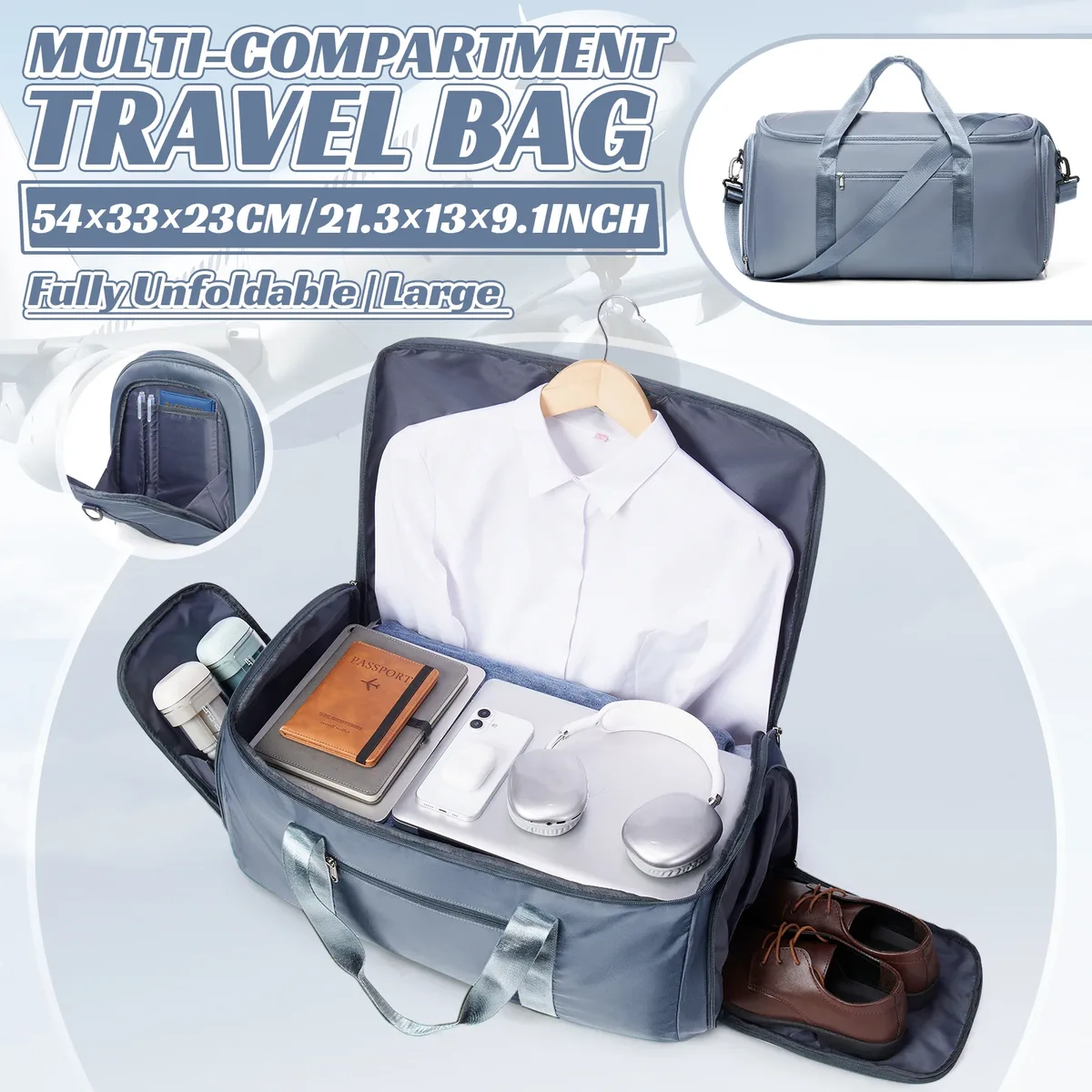 sac de voyage pour homme, sac de transport convertible pour vêtements, sac de week-end, valise suspendue, sac de voyage d'affaires, sac à vêtements