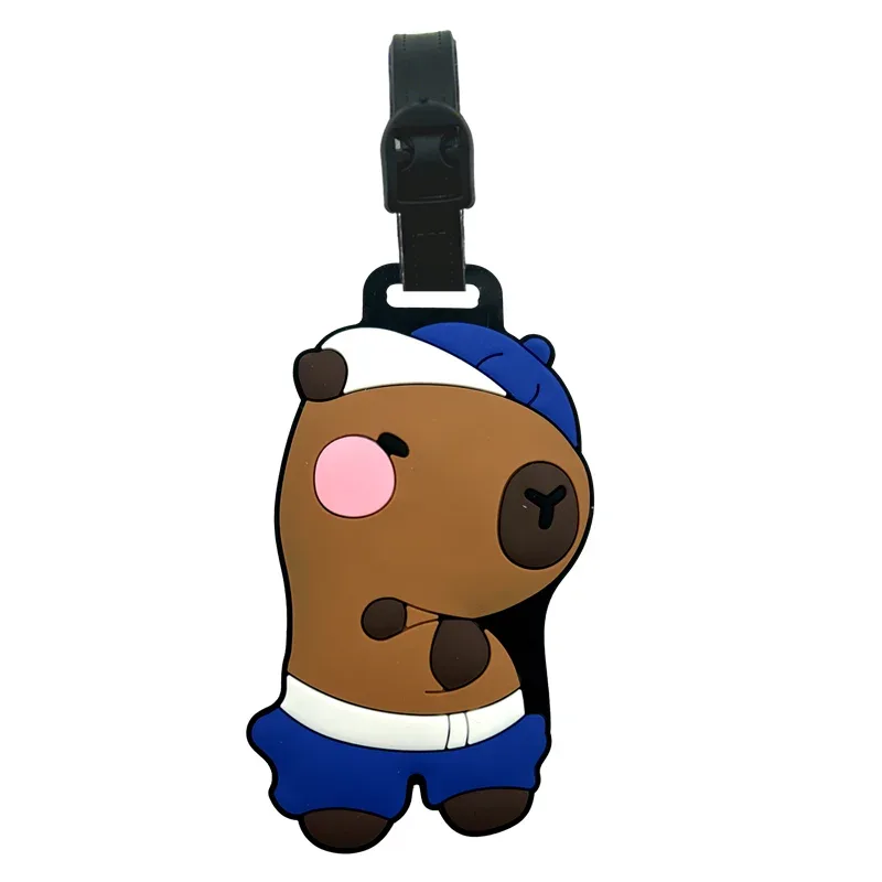 accessoires de voyage, étiquettes de bagages, capybara de dessin animé, bagages en pvc, porte-carte d'identité, porte-adresse, étiquette de bord pour bagages, étiquette portable