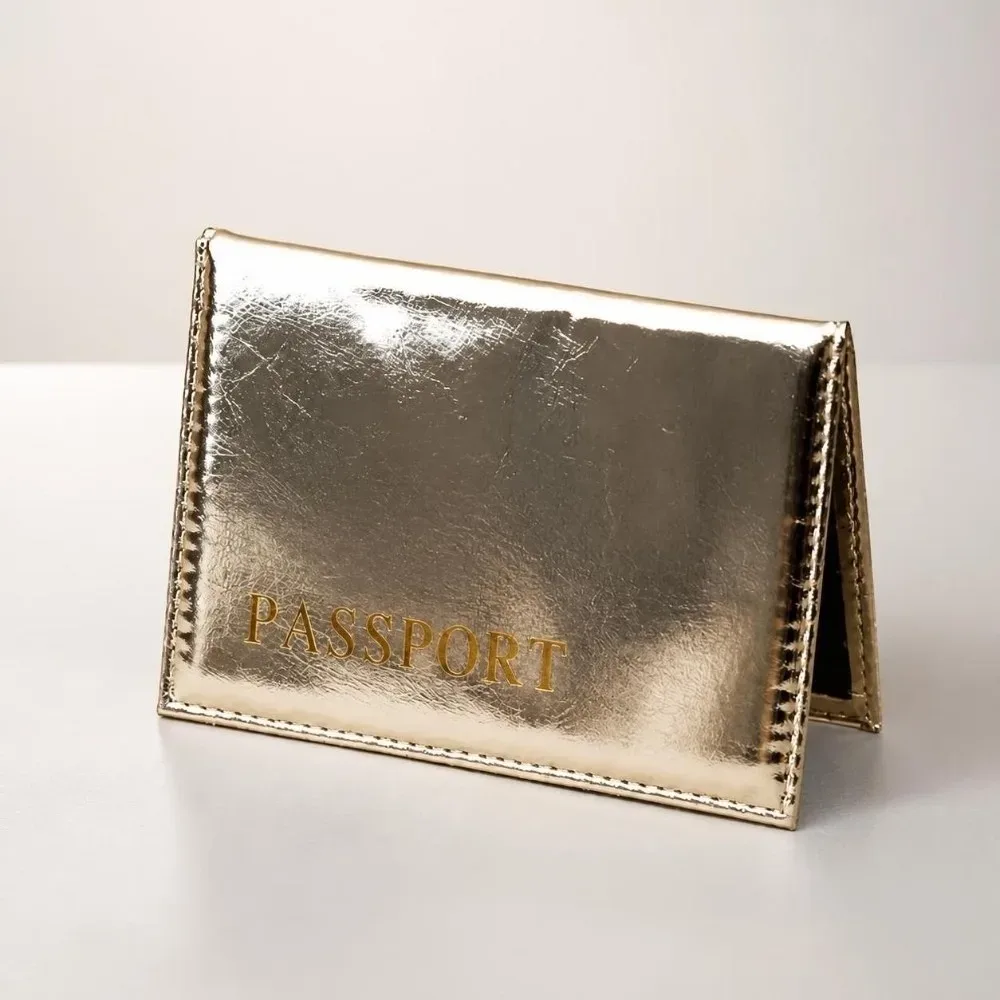porte-passeport en cuir pu tendance, brillant, imperméable, multifonctionnel, portable, pour les voyages