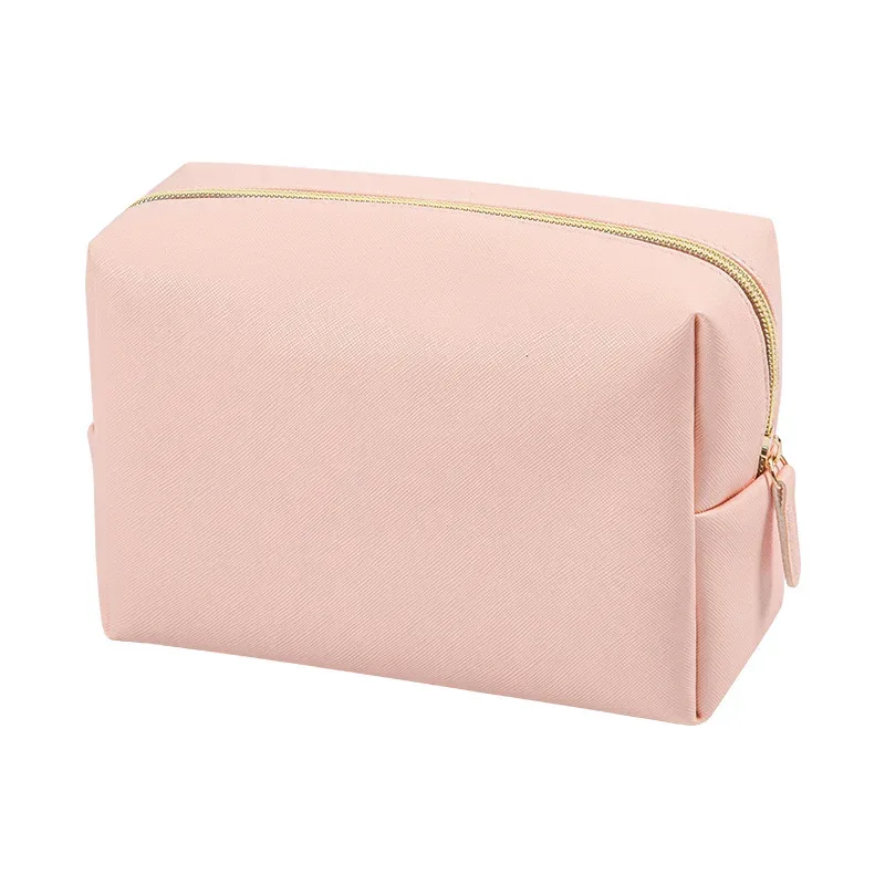 trousse de maquillage brodée personnalisée, portable en cuir pu saffiano, kits de cosmétiques de toilette imperméables pour hommes et femmes, logo avec nom personnalisé