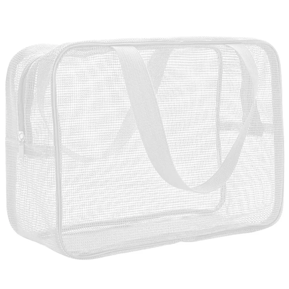 sac de bain portable en maille, pochette de toilette de douche, support de rangement de maquillage de voyage, organisateur d'accessoires de salle de bain, sac de plage
