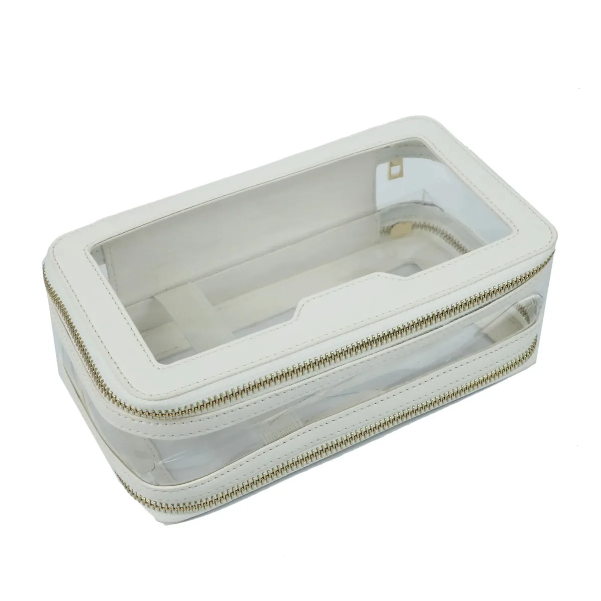 sac à cosmétiques de voyage en cuir saffiano personnalisé, trousse de toilette étanche à la mode, nouveau sac de rangement de maquillage, sac à cosmétiques en tpu transparent