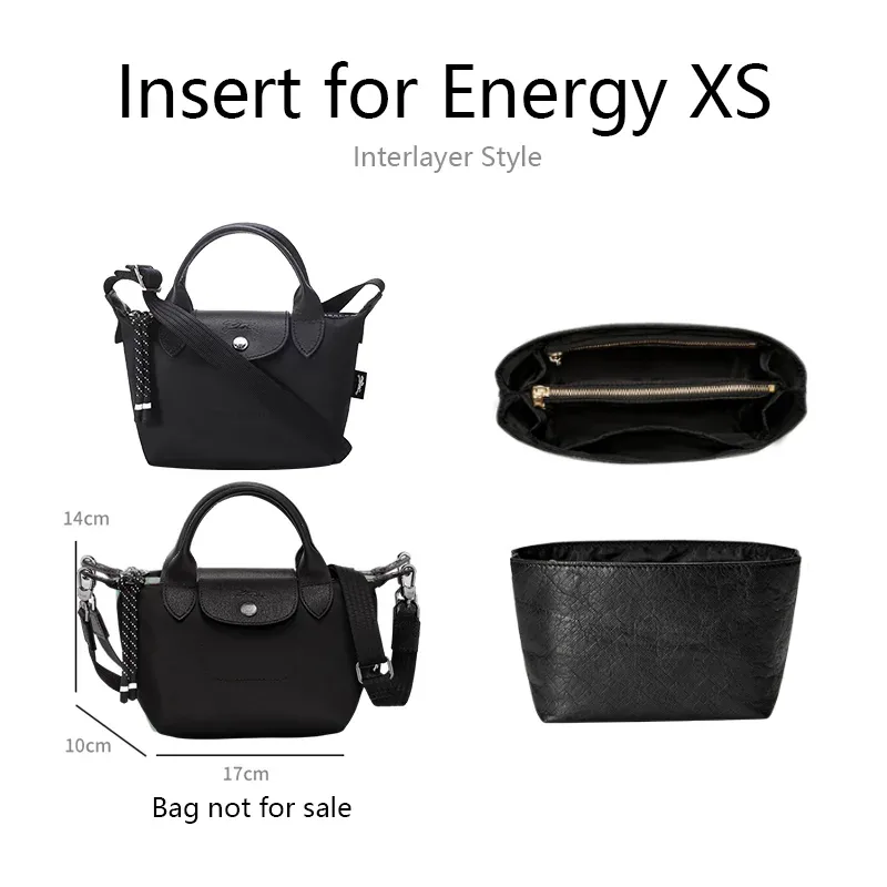 organisateur de sac pour longchamp energy small medium mini, insert en papier dupont, accessoires de sac intérieur