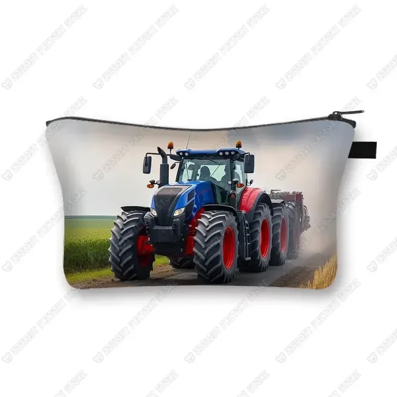 trousse de maquillage de ferme pour femme, jeu avec le tracteur, boîte de maquillage, stockage de poudres, portefeuille pour femme, étui cosmétique, récolte
