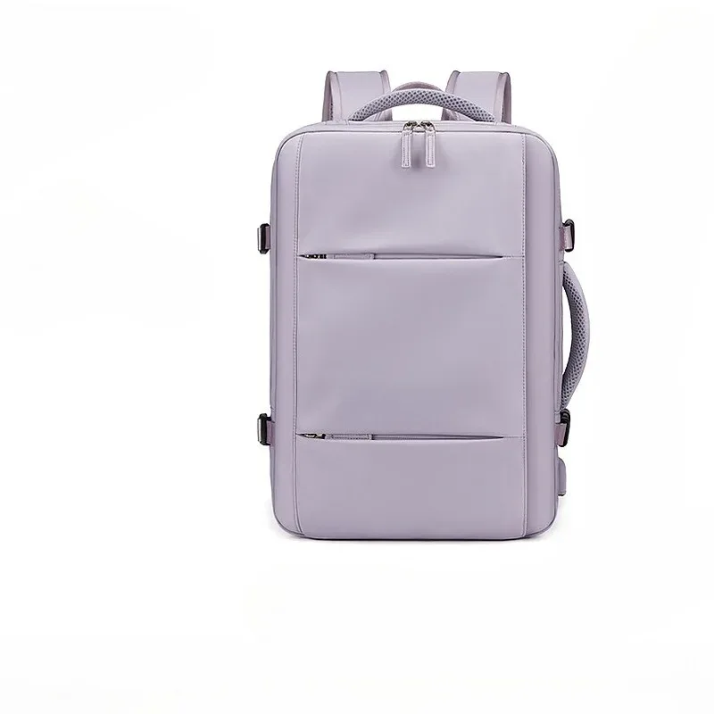 sac à dos de voyage décontracté pour femme, avec compartiment humide/sec, grande capacité, extensible, pour ordinateur portable, avec port usb