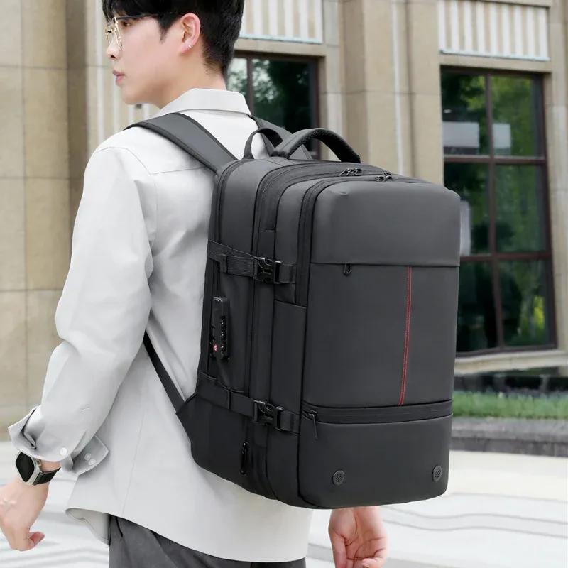 sac à dos d'affaires sous vide pour hommes, hydrofuge et extensible, sac à dos pour ordinateur portable de 15,6 pouces, sac de voyage multifonctionnel pour les déplacements