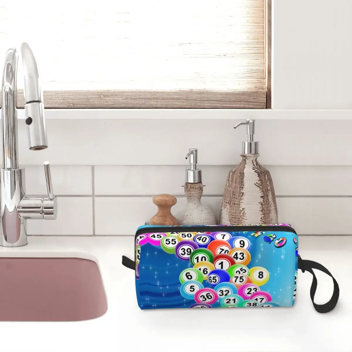 trousse de toilette personnalisée, trousse de voyage, bingo iktoilette, papier kawaii, jeu de maquillage, cosmétique, boîte de rangement de miles pour femme