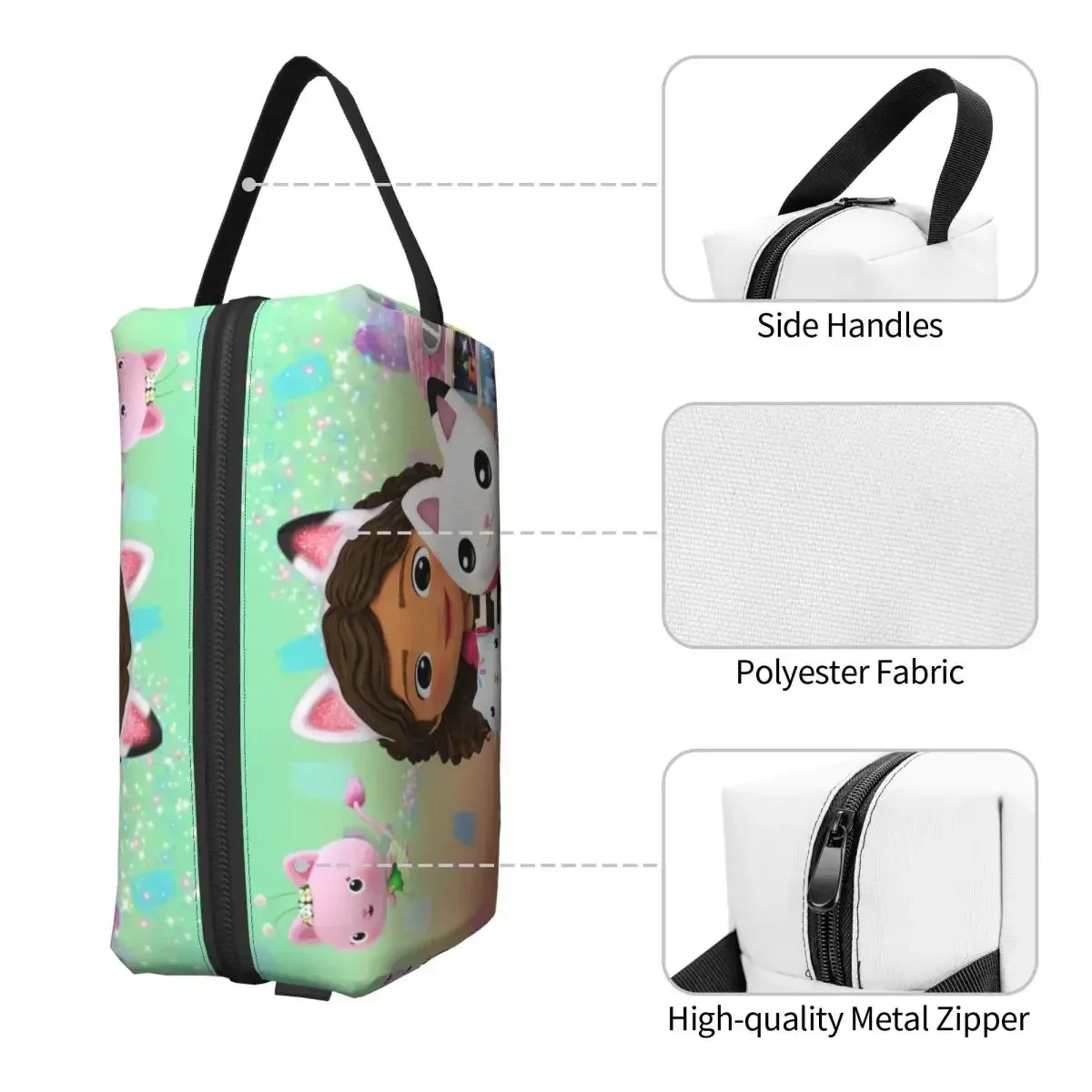 Trousse de toilette de voyage pour maison de poupée Gabbys, pour Gabby Cat Pandy Paws, organisateur de maquillage et de cosmétiques, Kit de rangement de beauté Dopp