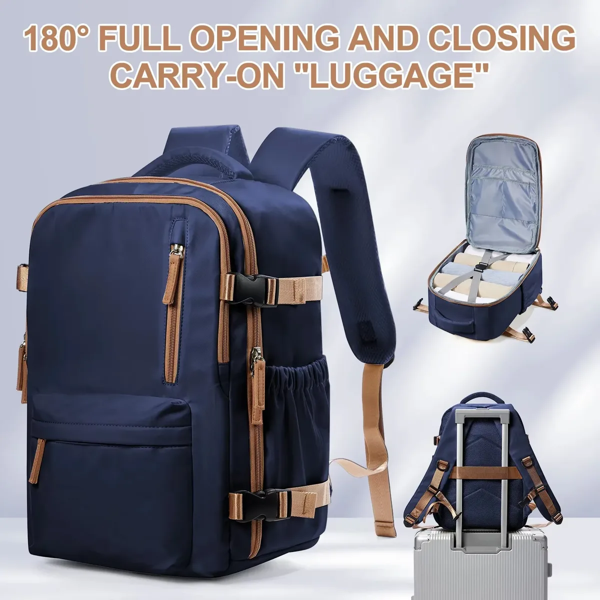 sac à dos de voyage en nylon de haute qualité pour femmes, grande capacité, sacs à dos de cabine pour ryanair, sac à dos pour ordinateur portable d'affaires pour hommes.