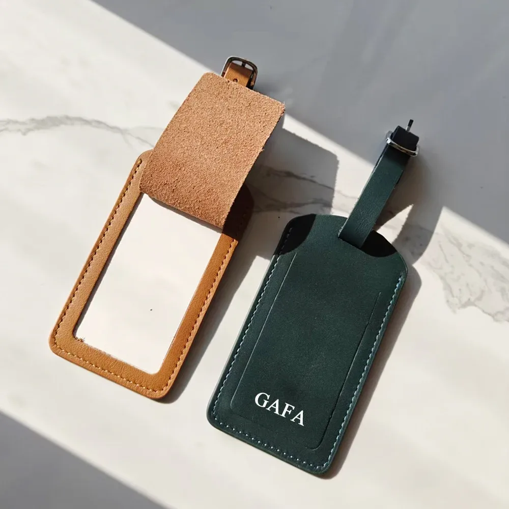 étiquette de bagage en cuir personnalisable, étiquette de valise en cuir véritable de luxe, accessoires de voyage pour femmes, lettres personnalisées, étiquette de bagage pour hommes
