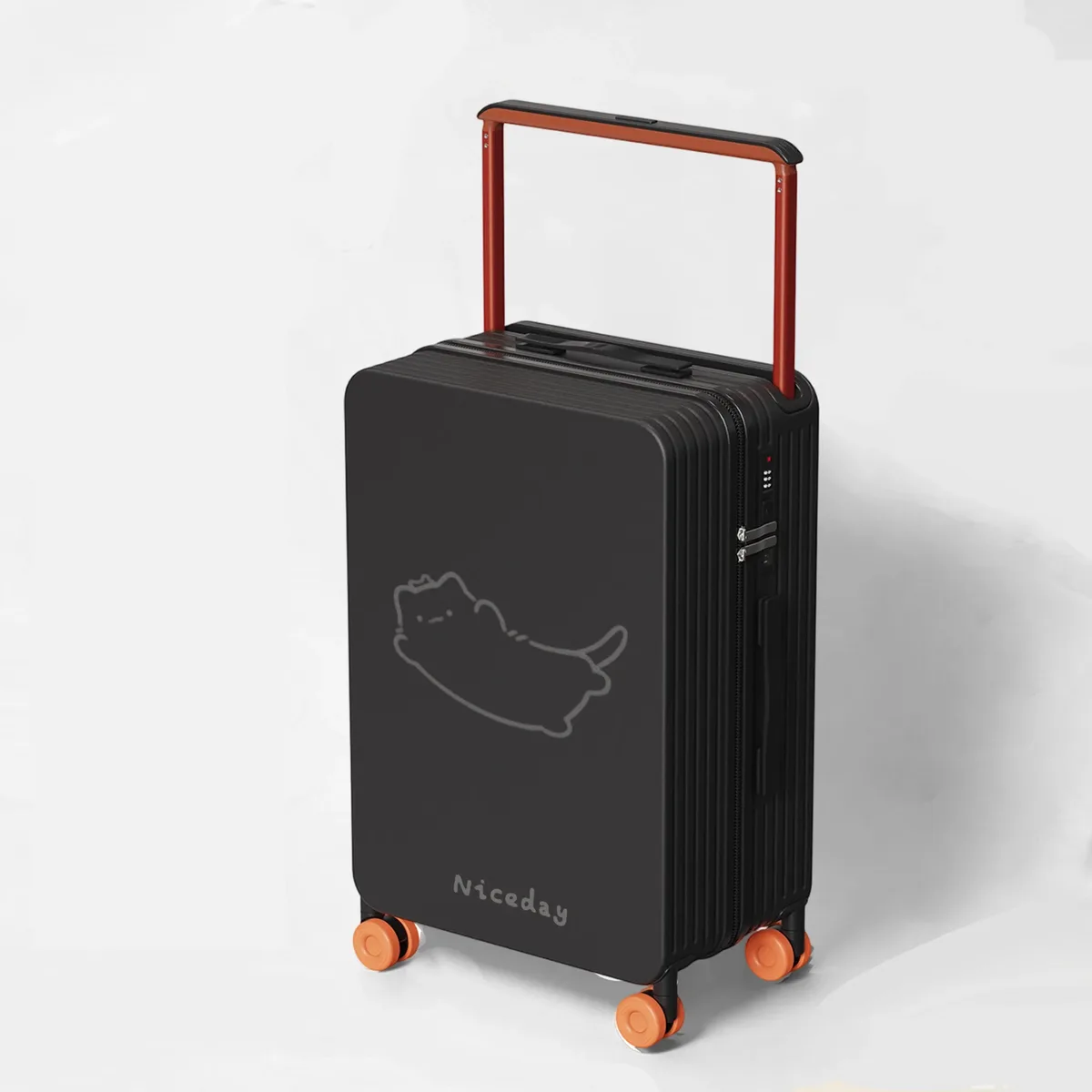 nouvelle valise large centrée 2026 pour femme avec roues silencieuses pivotantes, bagage de voyage mignon pour étudiants, bagage à main 24/26 pouces