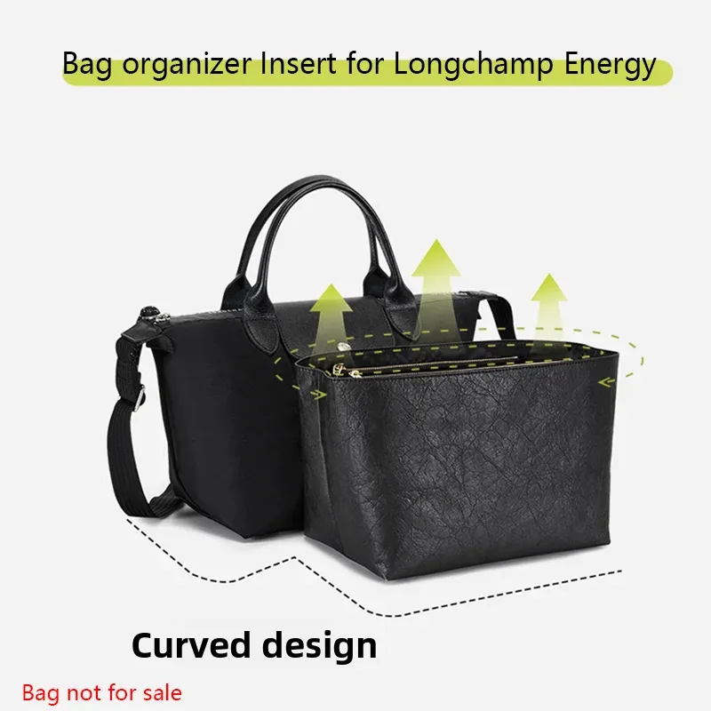 Organisateur de sac pour Longchamp Energy Small Medium Mini, insert en papier Dupont, accessoires de sac intérieur