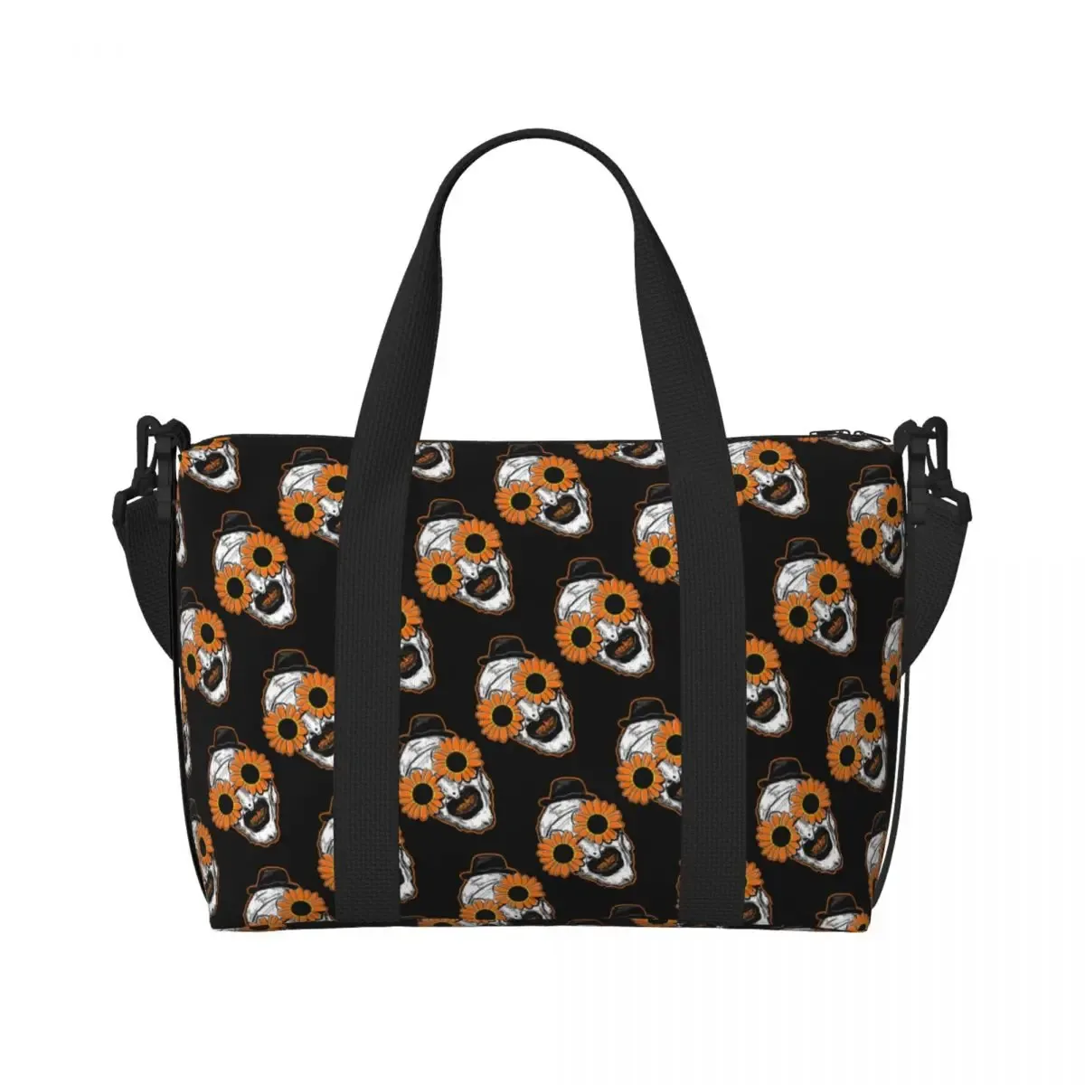 sac fourre-tout personnalisé t-terrifiers 3 halloween pour femmes, sacs de voyage de grande capacité pour plage et gymnastique