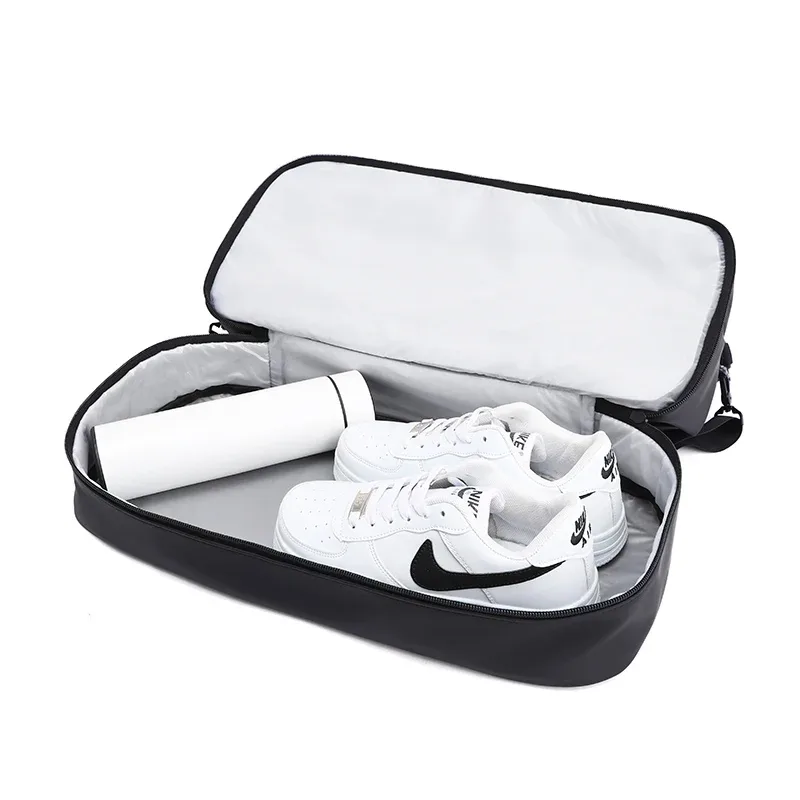 sac de voyage imperméable noir/gris, sac à bagages tendance pour courtes distances pour hommes et femmes, sac à main de grande capacité avec séparation pour articles secs et humides, sac à bandoulière, sac à porter en travers du corps