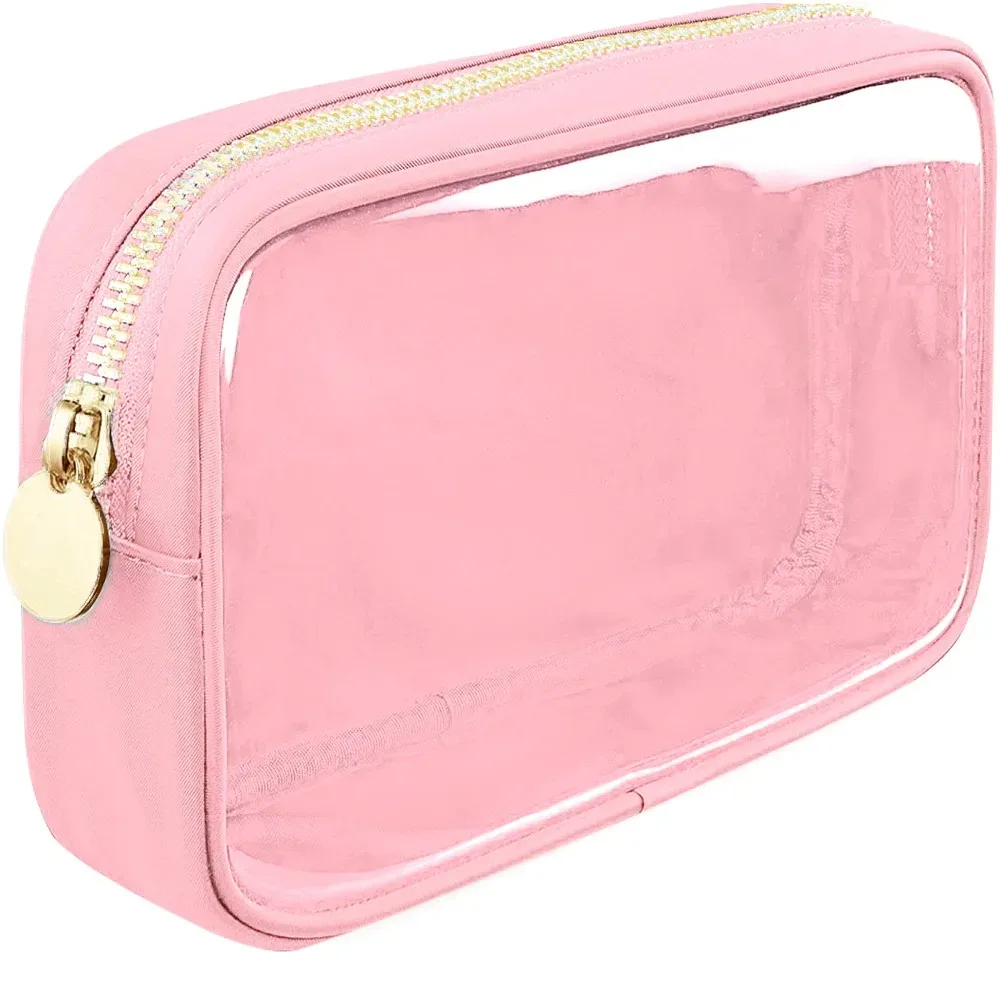 trousse de toilette transparente en pvc pour femme, sac cosmétique, rangement tendance, coque, grande capacité, poudres de maquillage