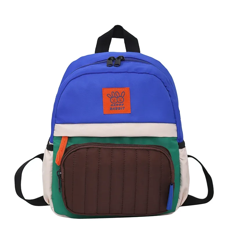 sac à dos coréen pour enfants, style color block tendance, sac à dos double épaule pour étudiants, grande capacité, léger, pour activités de plein air, parent-enfant