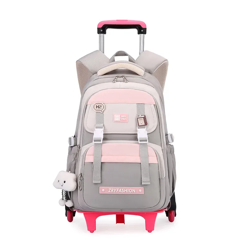 nouveau sac à dos scolaire 2025 avec roulettes, sacs à dos à roulettes pour adolescentes, sac à dos roulant pour étudiants, sacs de voyage