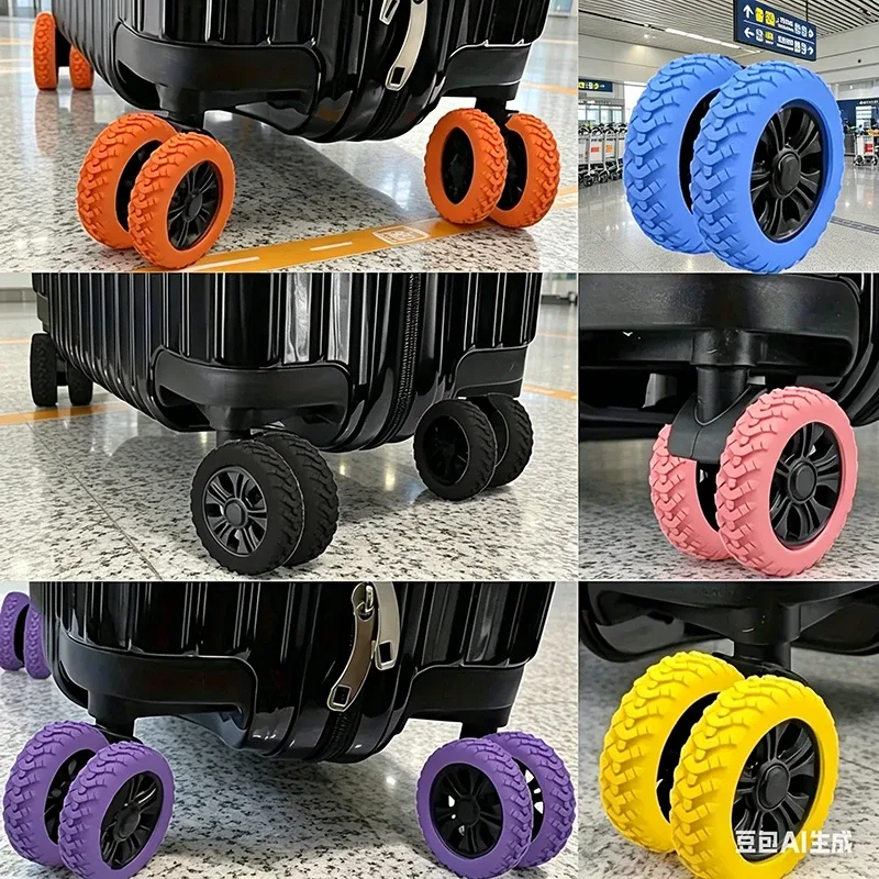 16 housses de roulettes de bagages – housses de protection anti-bruit et antichoc pour valises/chaises de bureau, accessoires de voyage