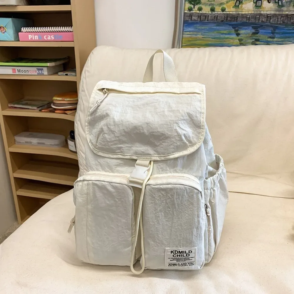 sac à dos de voyage décontracté de style japonais, ultraléger, grande capacité, sac d'école, couleur unie, sac de camping en plein air, unisexe