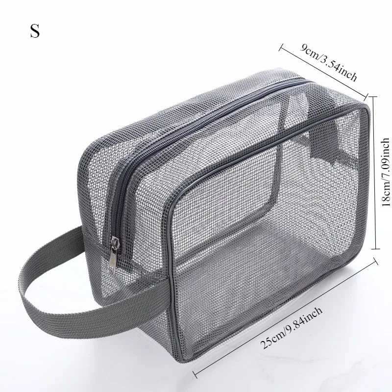nouveau sac de bain maille douche pochette de toilette voyage maquillage support de rangement portable sac de bain maille douche pochette de toilette portable