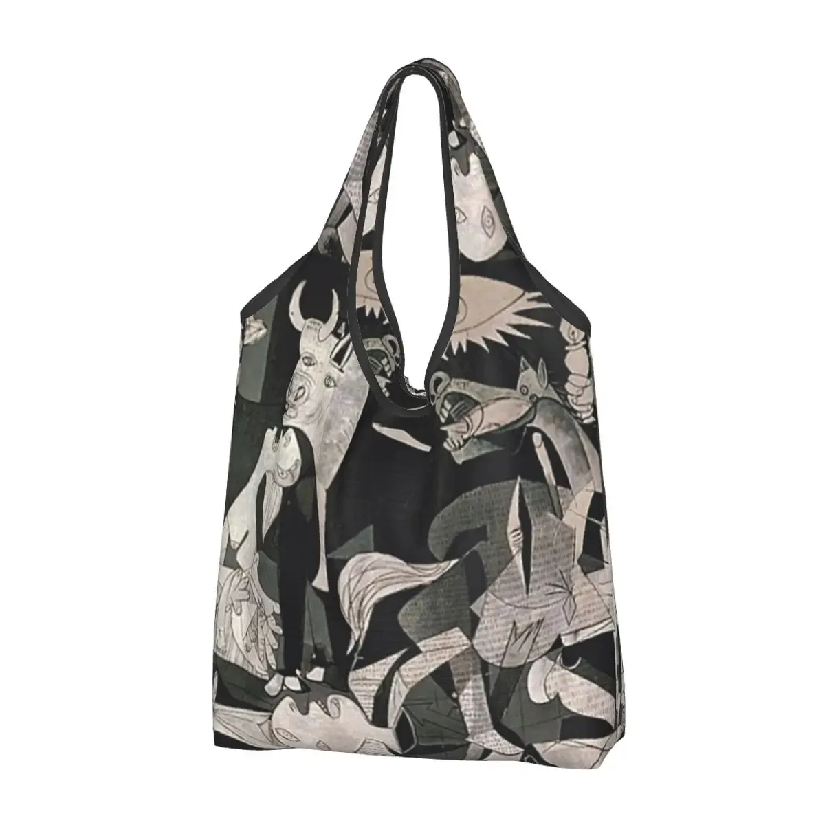 personnalisé drôle espagne pablo picasso guernica shopping sac fourre-tout portable épicerie shopper sac à bandoulière
