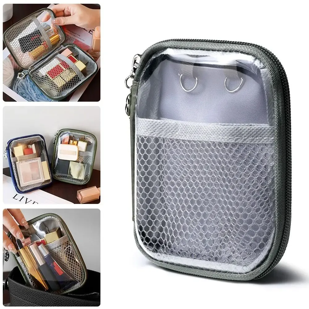 sac de rangement transparent en pvc portable, multifonctionnel, grande capacité, sacs de maquillage, trousse de toilette imperméable