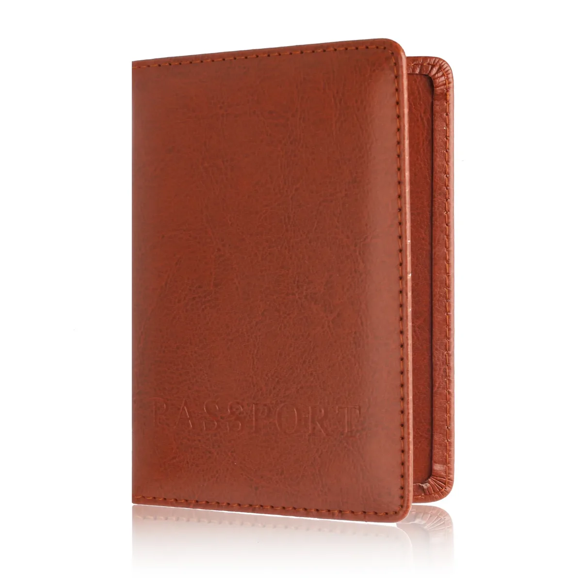 étui unisexe en cuir pu simple pour porte-passeport de voyage, housse de protection pour hommes et femmes, sac de rangement pour documents et billets, fente multi-cartes